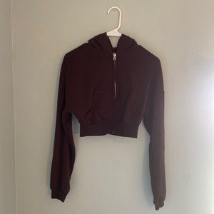 H&M cropped zip-up hoodie size xs